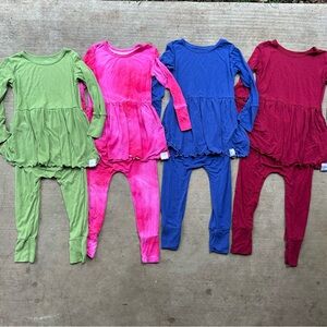 Ready set romper bamboo viscose twirl long sleeve romper set bundle 2T 3T